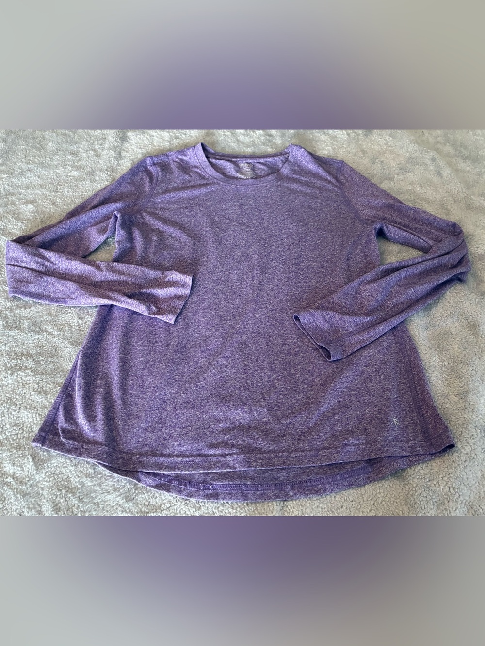 Women’s Danskin Now Heathered Purple Long Sleeve Crewneck Top Size Large